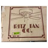Ritz Fan Co. Ceiling Fan NIB