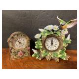 Two decorative quartz dresser clocks