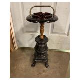 Vintage metal pot belly stove ashtray