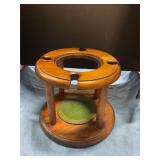 Wooden wine and glass holder