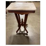 Antique marble top lamp table 20"x15"x30"tall