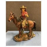 Cowgirl Statue, Polyresin material 11"tall