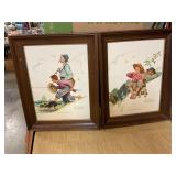 Framed Norman Rockwell pictures 15" x19"