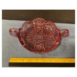 Cardinal glass relish dish with handles