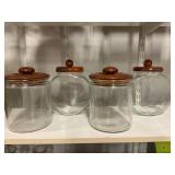 Glass Jar Canisters w wood lids