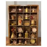 Wooden Wall Shadow Box w mini cookware