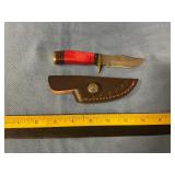 Damascus knife with sheath