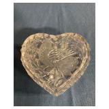 Heart shaped bird trinket dish