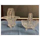 2 Crystal glass baskets