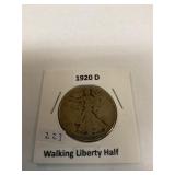 1920 d walking liberty half dollar