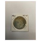 1921 Morgan silver dollar