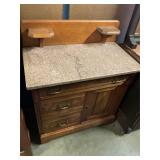 Antique marble top dry sink