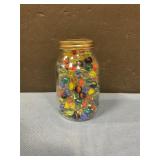 Large Mason jar with marbles