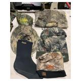 Camouflage hats, face mask & boot inserts