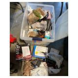 Tote with converter box, cords, cables & bulbs