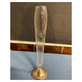Sterling Silver & Glass bud vase