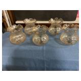 5 Amber glass globes