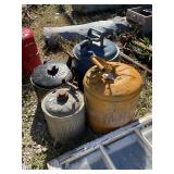 Assorted gas cans