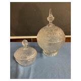 2 Crystal glass candy dish