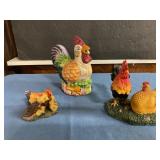 Rooster statues w rooster scrubby pad holder