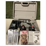 Porter cable drill w/ 2 batteries, charger & bits
