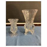 2 Crystal glass vase