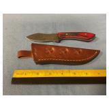 Damascus knife with sheath