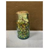 Mason jar of marbles