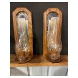 Wood & mirror candle sconce