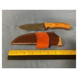 Damascus knife with sheath