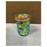 Mason jar with marbles