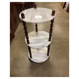 Vintage 3 teir table w marble shelves