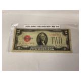 1928G series red seal two dollar note