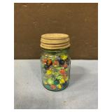 Mason jar with marbles