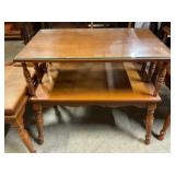 Wooden Side Table w glass for top 26ï¿½x16ï¿½x23ï¿½tall