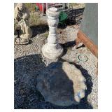 concrete bird bath