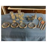 Silver plate,coasters,shot glasses,bell & utensils