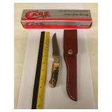 Case XX Knife w/ leather belt case,stag handle