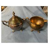 Silver plated sugar & creamer set