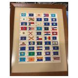 Framed bicentennial era stamps