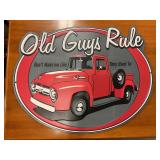 Old Guys Rule Metal Sign oval 16" x 12"