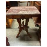 Marble top side table 23"W x 17"L x 28" T
