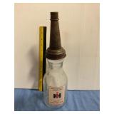 Vintage international Harvester motor oil bottle