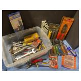 Tote of assorted tools