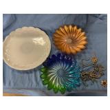 Decorative platters and costume jewelry