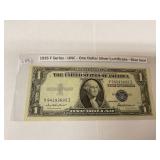 1935 f series-UNC-1$ silver certificate-blue seal