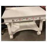 Hand-painted heart design cabinet with drawer