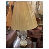 Crystal glass base lamp 21" Tall