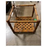 Wooden Bamboo Style side table 25"x25" top
