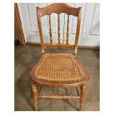 Antique wooden cane bottom chair